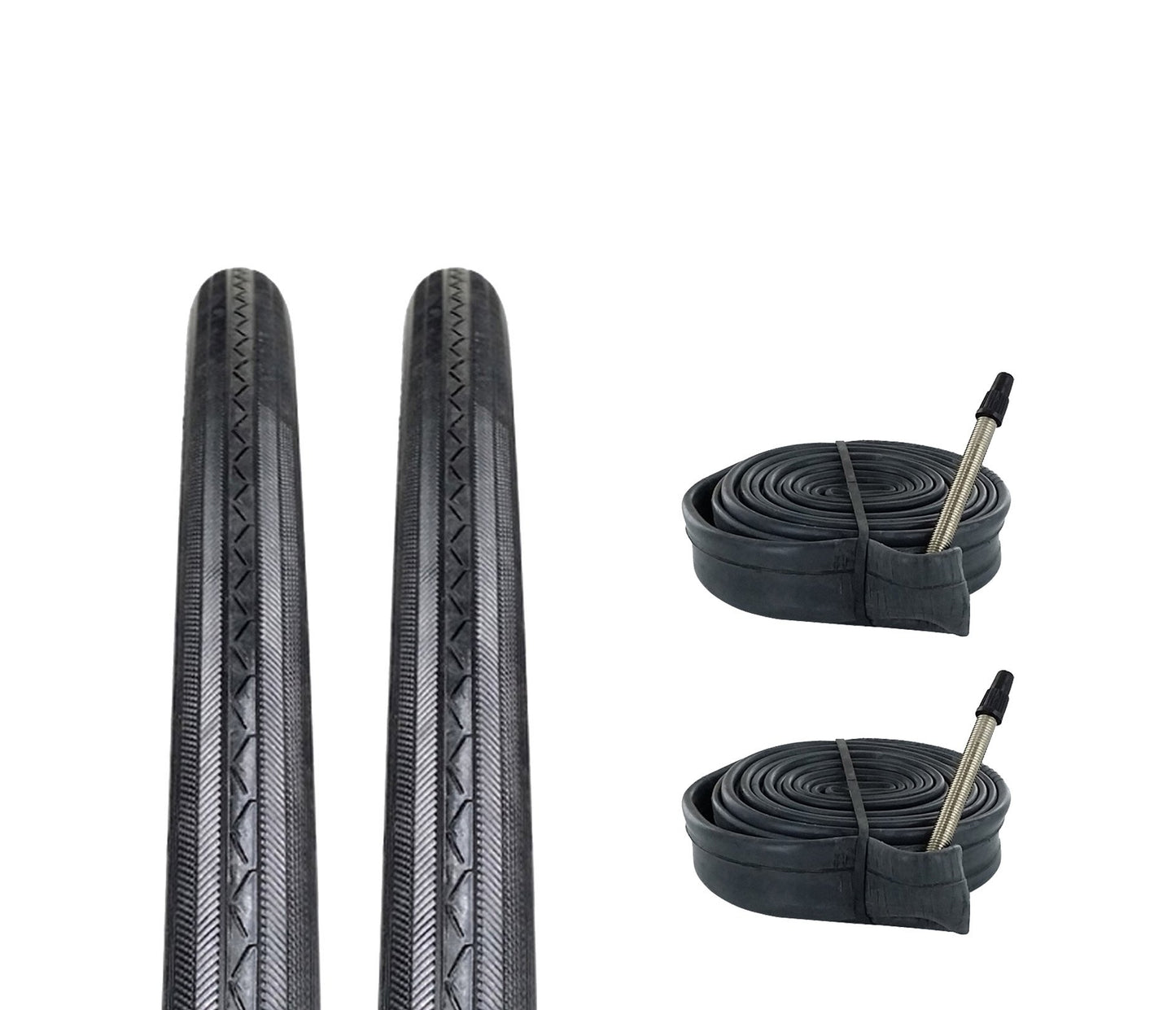 Zol Bundle 2 Pack Z1076 Road Tires and Tube 700x25c Presta/French - Zol Cycling