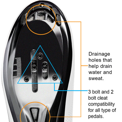 Zol Fondo Road Cycling Shoes with Mtb Spd Cleats