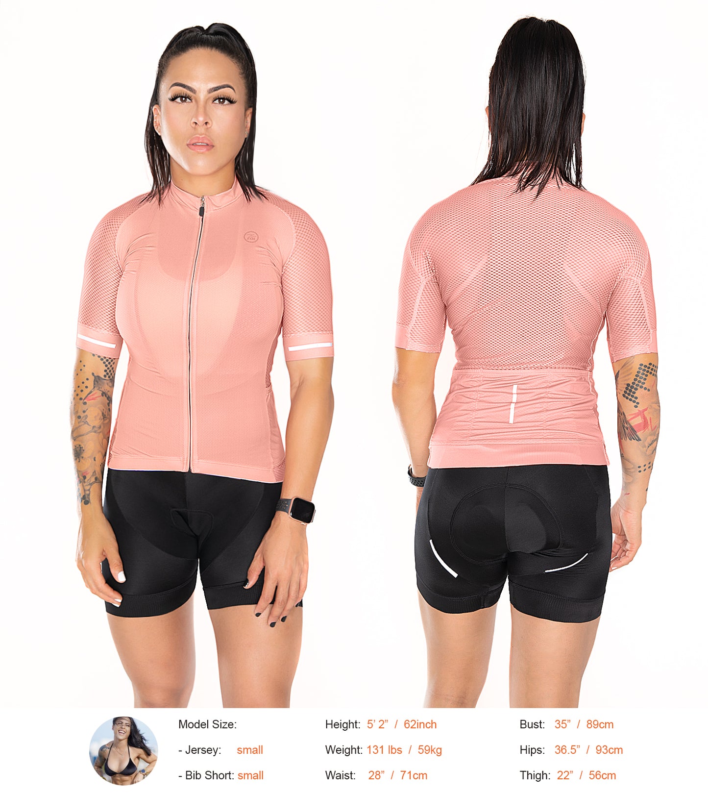 Zol Cycling Peach Breathable Race Fit Jersey (Women)