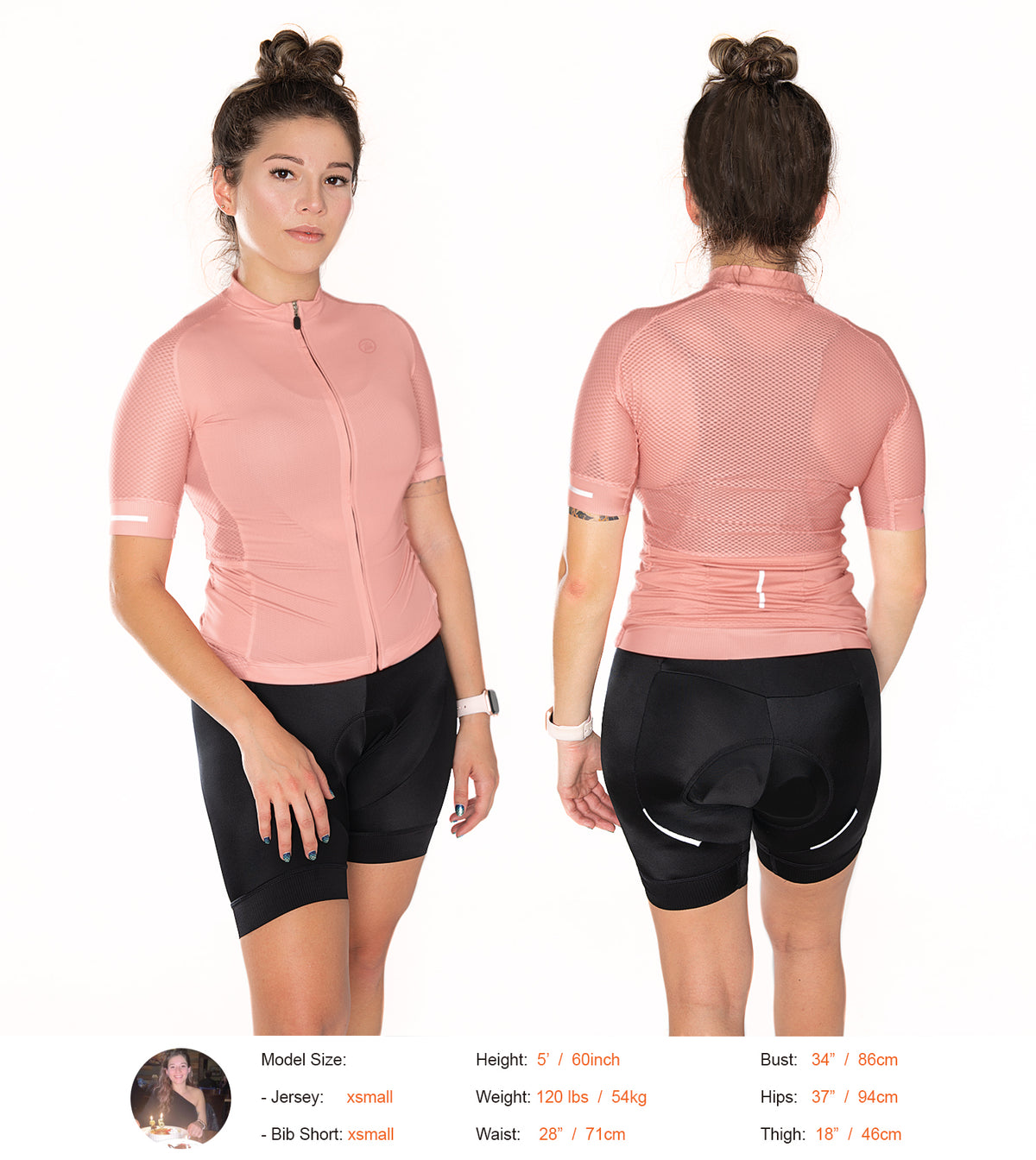 Zol Cycling Peach Breathable Race Fit Jersey (Women)