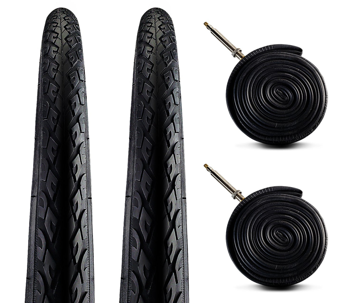 Zol Bundle 2 Pack Velocita Road Tires and Tube 700x38C, Presta/French
