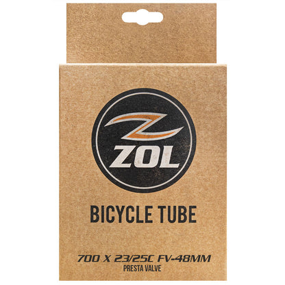Zol Road Bicycle Bike Inner Tube 700x18-25C Road Bike Replacement Inner Tubes Presta French Valve 48mm for Road Bikes Size of 700c x 18, 23, and 25