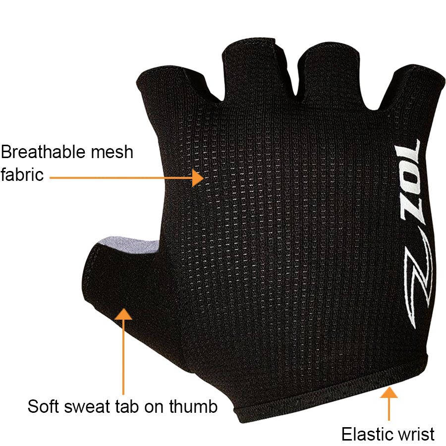 ZOL Tour Mens and Women Cycling Gloves Half Finger Breathable Comfort Pads Workout Gloves for Gym, Bike Gloves Full palm protection