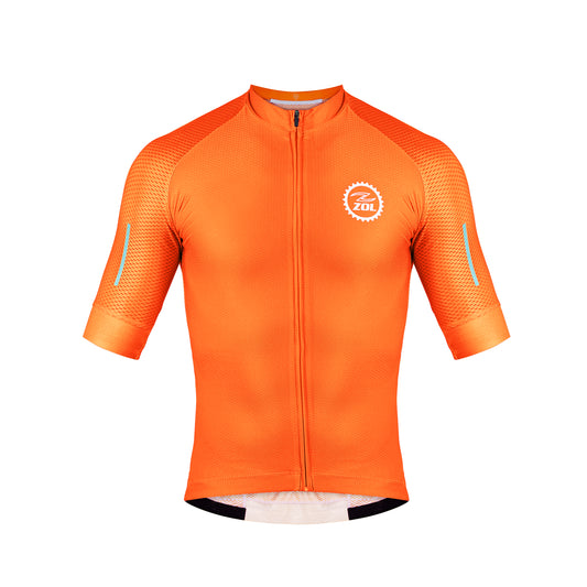 Zol Cycling Orange Breathable Race Fit Jersey (Men's)