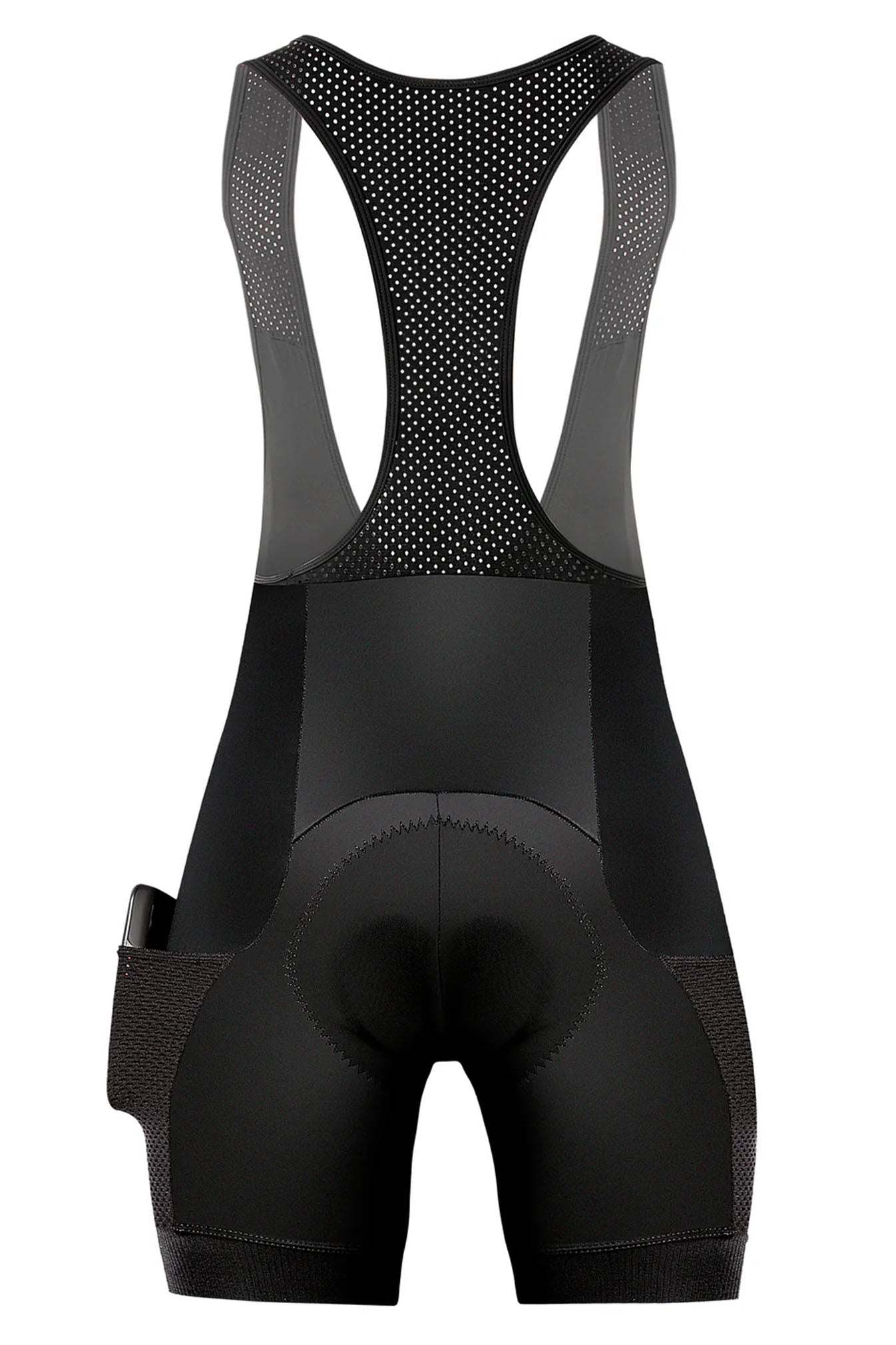 Zol Cycling Black Women's BIB Short with Memory Foam 8 Hour Pad and Cellphone Pocket