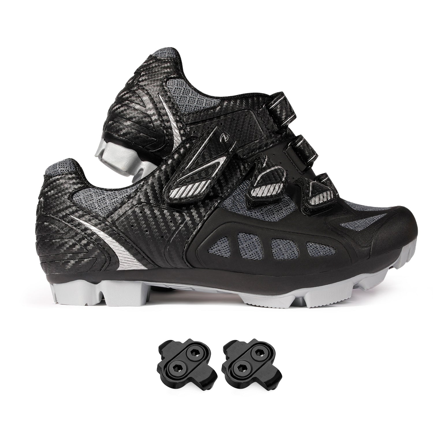 Zol Stage Road Cycling Shoes With SPD Cleats - White Velcro Closure - 3-Bolt Compatible