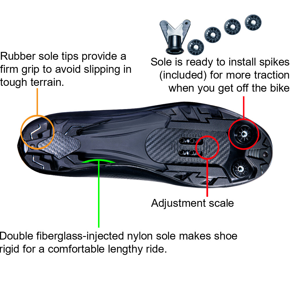 Zol Raptor Mtb and Indoor Cycling Shoes with Pedals and Cleats