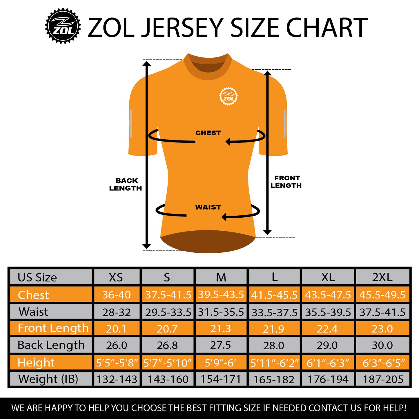 Zol Cycling Orange Breathable Race Fit Jersey (Men's) - Zol Cycling