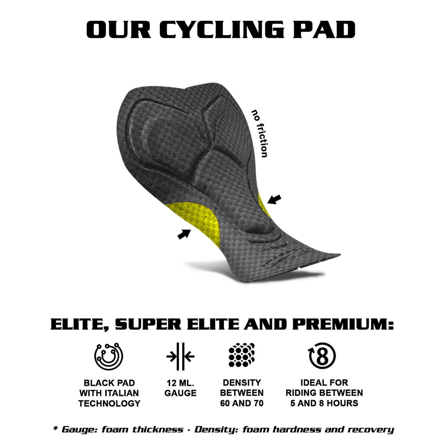 Zol Cycling Black Women's Bib Short with Memory Foam 8 Hour Pad