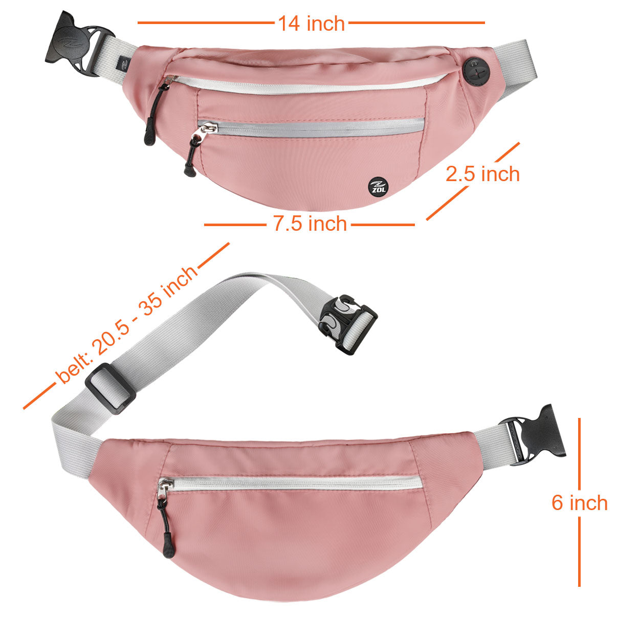 Zol Moda Waist Bag (Pink) - Zol Cycling
