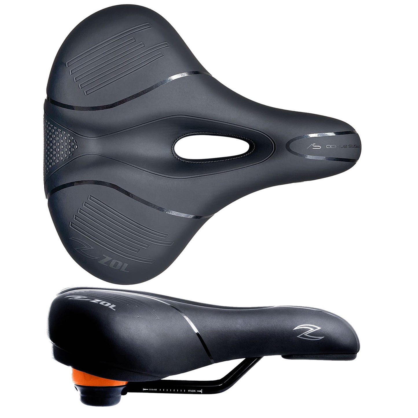 Zol City Black Bike Saddle Prostatic Memory Foam - Zol Cycling