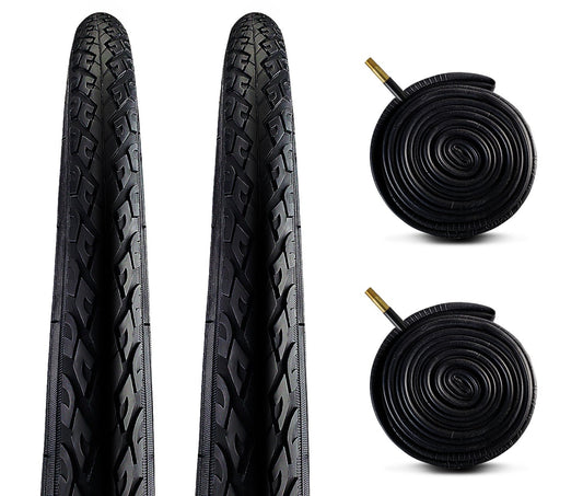 Zol Bundle 2 Pack Velocita Road Tires and Tube 700x38C, Schrader 48 mm valve - Zol Cycling
