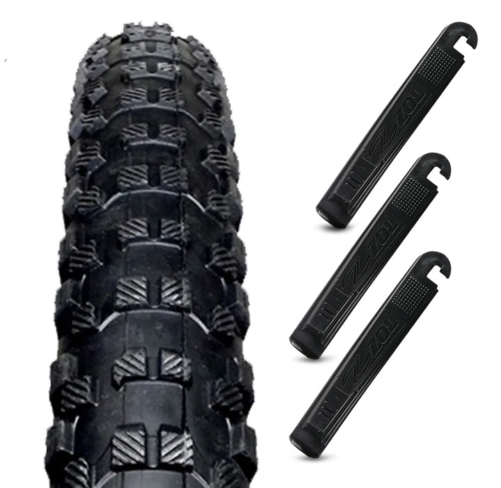 Zol Montagna MTB Mountain Wire Bike Bicycle Tire 29x2.10" 29er Black With 3 Tire Levers - Zol Cycling