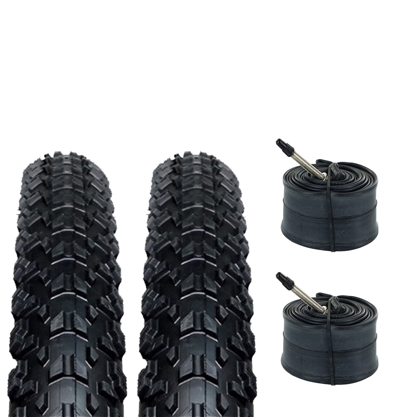 Zol Bundle 2 Pack Z1255 MTB Tires and Tube 27.5 x1.95/ 2.25 Presta Valve - Zol Cycling