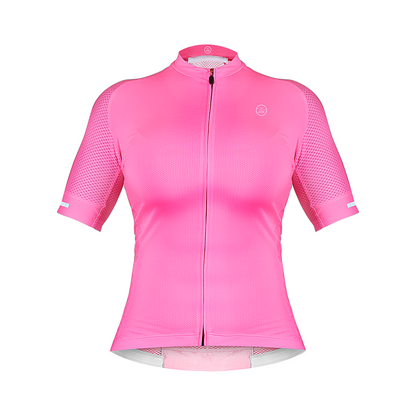 Zol Cycling Neon Pink Breathable Race Fit Jersey (Women) - Zol Cycling