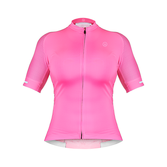Zol Cycling Neon Pink Breathable Race Fit Jersey (Women) - Zol Cycling