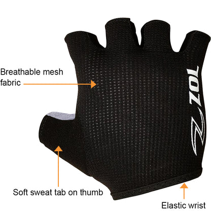 ZOL Tour Mens and Women Cycling Gloves Half Finger Breathable Comfort Pads Workout Gloves for Gym, Bike Gloves Full palm protection - Zol Cycling