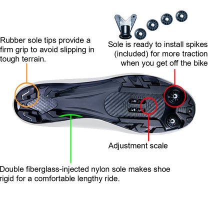 Zol Raptor Mtb and Indoor Cycling Shoes with Pedals and Cleats