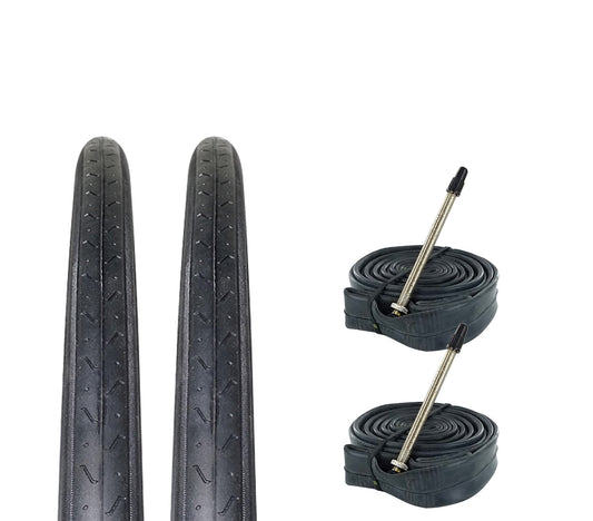 Zol Bundle 2 Pack Z1179 Road Tires and Tube 700x23C, Presta/French 80 MM Valve - Zol Cycling